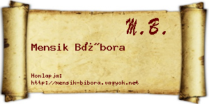 Mensik Bíbora névjegykártya